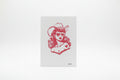 5 x 7 in. cowgirl pink linocut print
