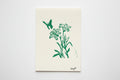 5 x 7 in. lily garden green linocut print