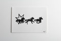 5 x 7 in. star horsies black linocut print